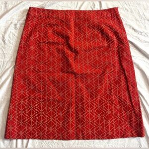 Boden Red Geometric Pencil Skirt - size 14 UK!!